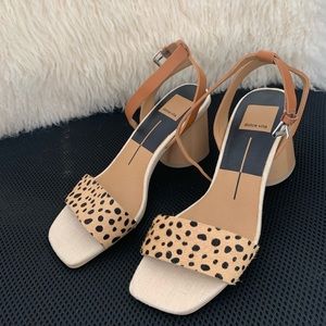 Dolce Vita Block Heel Sandals Never Worn Leopard Print